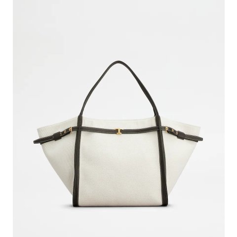 Tod's Canvas and Leather Medium Shopping Bag