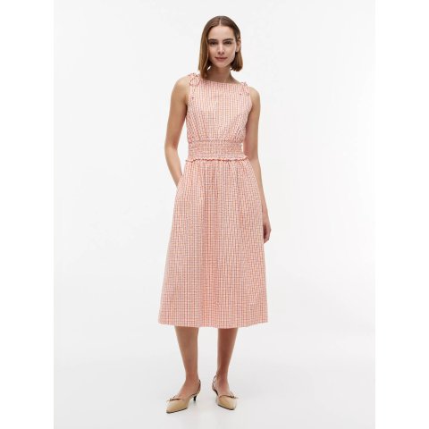 Tommy Hilfiger Gingham Seersucker Midi Dress