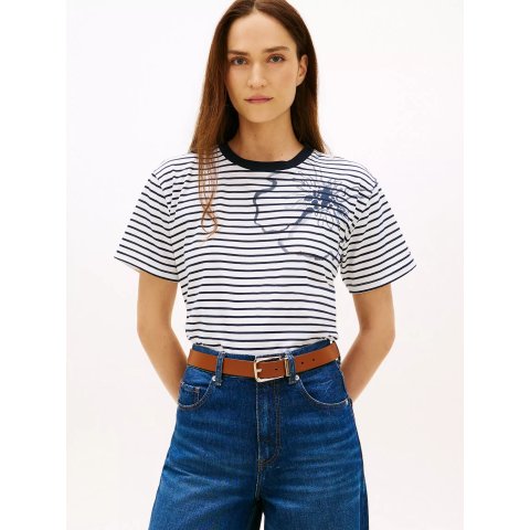 Tommy Hilfiger Abstract Floral Stripe T-Shirt