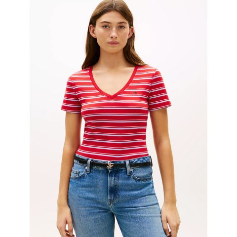 Tommy Hilfiger Striped V-Neck T-Shirt