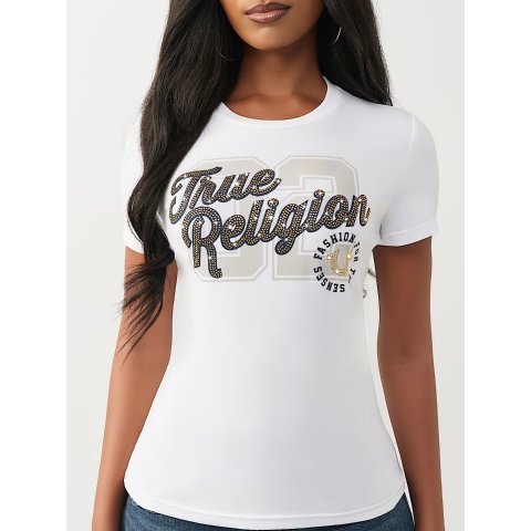 CRYSTAL Horseshoe Crewneck Tee