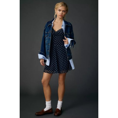 UO Chiffon Fit-And-Flare Mini Dress