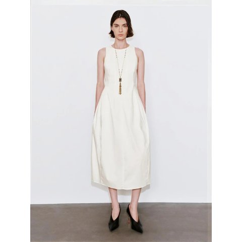 Sleeveless Balloon Midi Dress