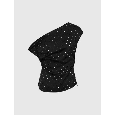 URBAN REVIVO One Shoulder Ruched Top