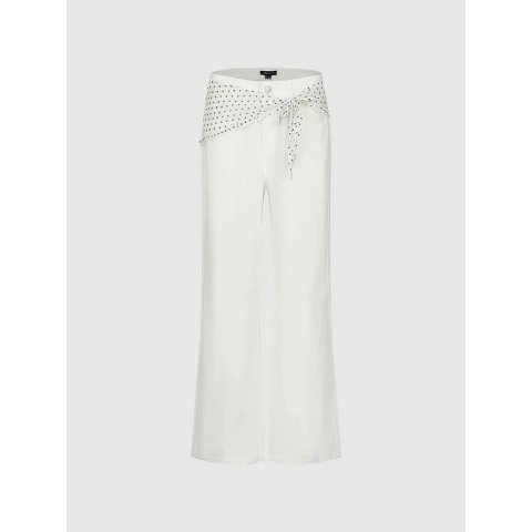 URBAN REVIVO Polka Dot Shirt Wide Leg Jeans