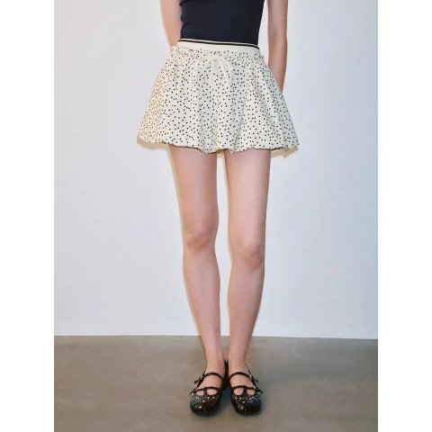URBAN REVIVO Polka Dot A-Line Mini Skirt