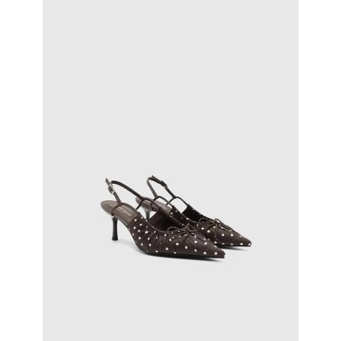 URBAN REVIVO Polka Dot Pointed Heeled Slingbacks
