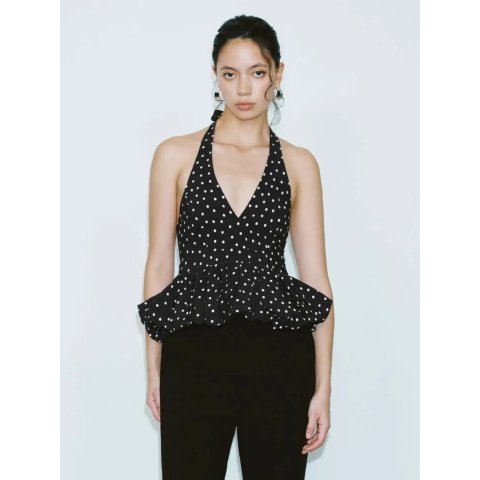 URBAN REVIVO Polka Dot Halter Cami Top