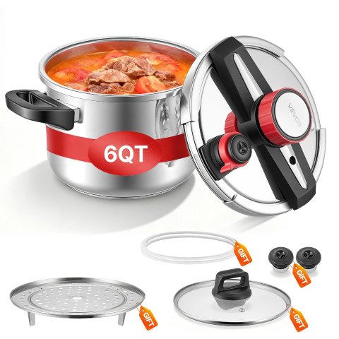 VEVOR Stainless Steel Pressure Cooker 6.3Qt