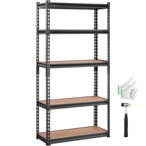 VEVOR Metal Storage Shelf 5-Tier Black