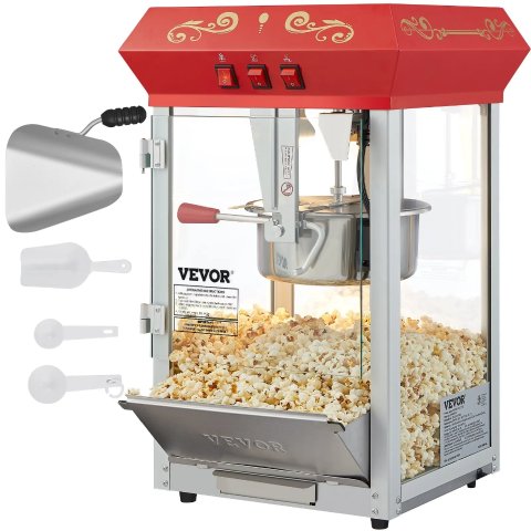 VEVOR Popcorn Maker 850W 8oz Red