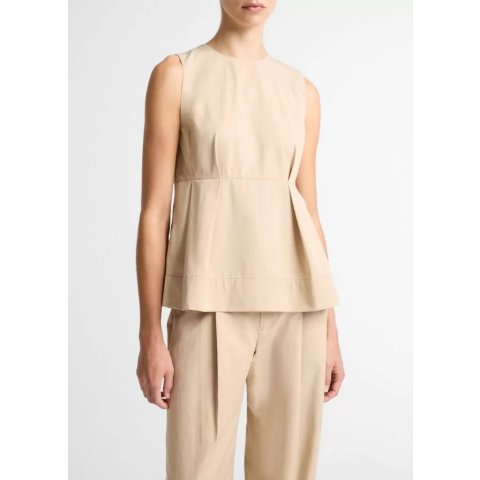 Vince Cotton-Blend Paneled Tank Top