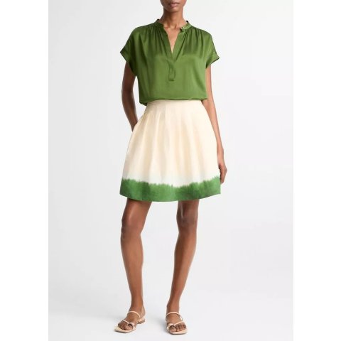 Vince Dip-Dye Pleated Skirt