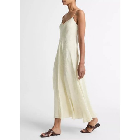 Vince Floral Jacquard Satin Slip Dress