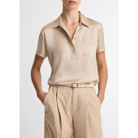 Vince Silk Short-Sleeve Polo Shirt