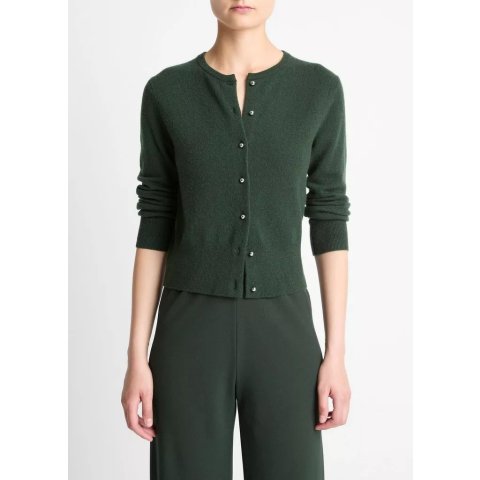 Vince Wool Cashmere Blend Metal-Button Cardigan