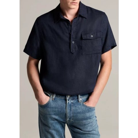 Vince Linen Short-Sleeve Shirt
