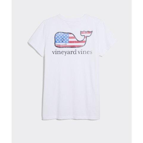 Vineyard Vines Flag Whale Women's Short-Sleeve Pocket Tee