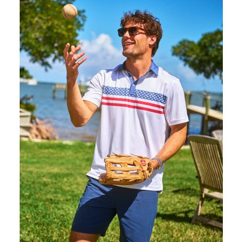 Vineyard Vines Performance Americana Sankaty Chest Stripe Polo
