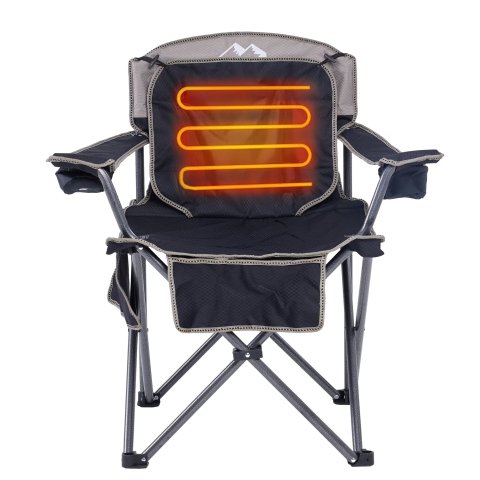 M8TRX Heated Portable Camping Chair Black 5000mAh