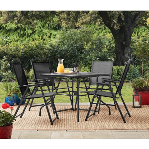 MAINSTAYS Mainstays Albany Lane Outdoor Dining Set 5-Piece Black