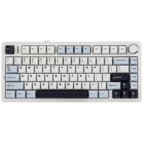 Aula F75 75% Wireless Mechanical Keyboard Knob Control Light Blue