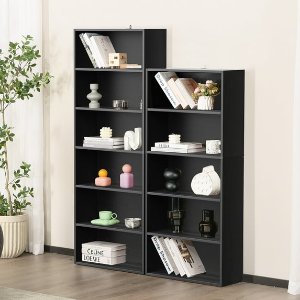 Gianna 6-Tier Bookshelf with Adjustable Shelves