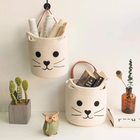 Red Barrel Studio Rope Hanging Fabric Basket Set