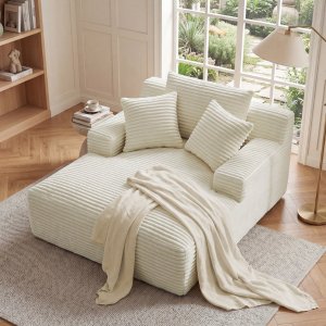 Latitude Run No Assembly Required 50'' Corduroy Indoor Chaise Lounge Chair Upholstered Modern Glauser Oversized Compression Sleeper Sofa