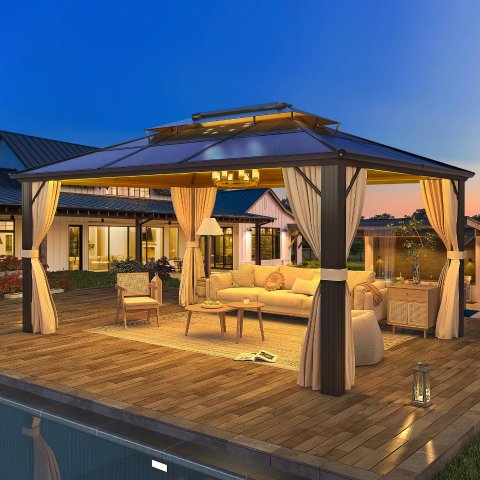 EROMMY Aluminum Hardtop Gazebo