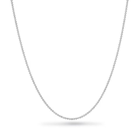 Zales 1.2mm Diamond-Cut Bead Chain 22" Sterling Silver Necklace