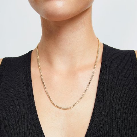 Zales 10K Two-Tone Gold Cuban Chain Necklace 3.0mm 20"