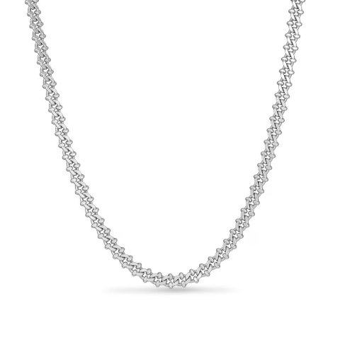 Zales 5.7mm Diamond-Cut Crab Link Chain Necklace 22"