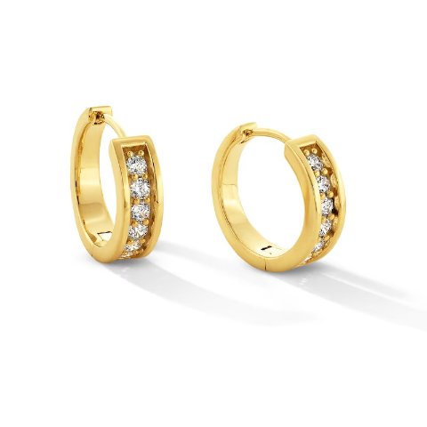 Zales 10K Gold Lab-Grown Diamond Huggie Earrings 1/2 CT