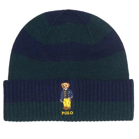 Polo Ralph Lauren Rugby Stripe Bear Beanie